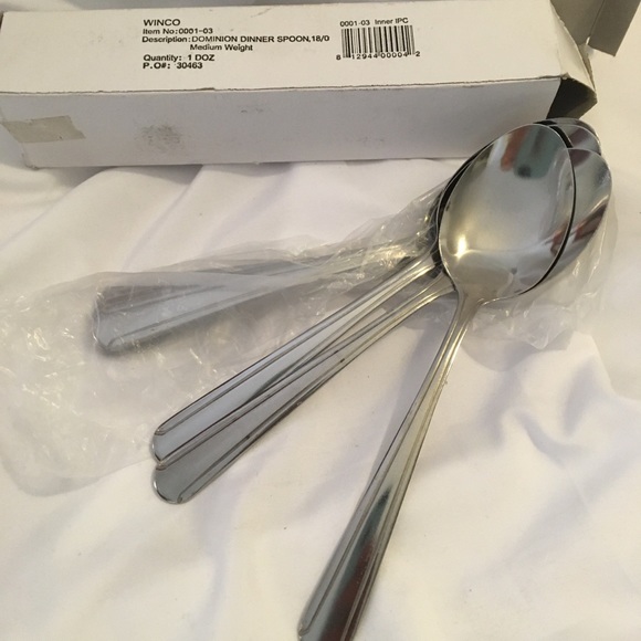 NEW Pack 12 Dinner Spoons 18/0 Stainless Md Weight - Picture 1 of 3